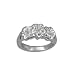 T20R510--Sterling Silver Hawaiian Triple Plumeria Ring
