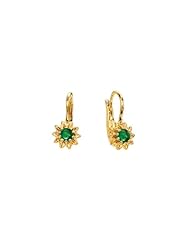 Gabriel & Co. - Childrens Created Emerald May Birthstone Earrings