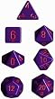 Chessex Dice: Polyhedral 7-Die Opaque Dice Set - Purple with Red