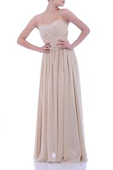 Junior A-line Strapless Chiffon Floor Length Bridesmaid Dress/Wedding Party Dress 