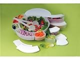 Carefree Kitchen X70105 19-Piece Salad Serve N' Store Set, White
