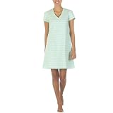 Gilligan & O'Malley® V-Neck Sleep Tee - Green Stripe