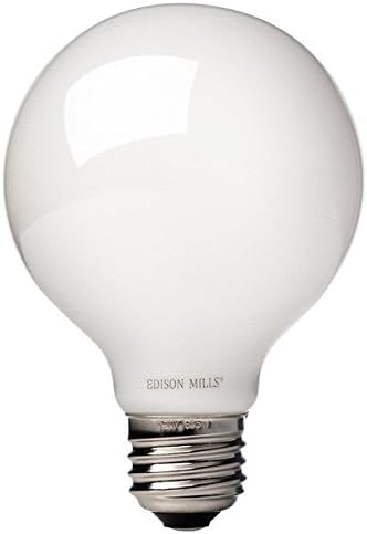 Edison Mills LED Filament G25 Globe LED Bulb 6.5W, 60W Equivalent, 2700K Warm White, Dimmable, E26 Base, Bath Vanity Bulb