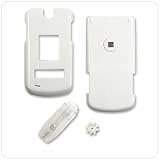 Verizon LG VX-8600 VX8600 White Crystal Snap-on Case Cover with Removable Belt Clip