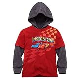 Long-Sleeve Disney Cars Tee with Hood for Toddler Boys