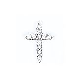 10K White Gold 1/4 ct. Diamond Cross Pendant with Chain