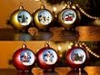 infactory Motiv-Weihnachtskugeln mit LED-Sternenhimmel, 6er-Set