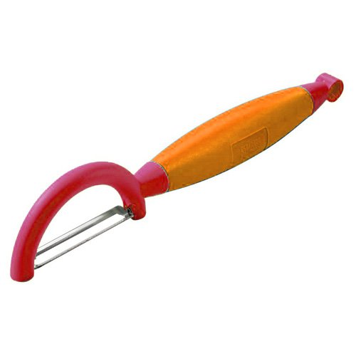 Kuhn Rikon Swiss Kitchen Peeler - Carbon Steel Blade - Red / Orange