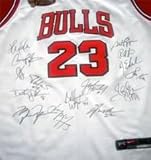 Signed 1995-1996 Chicago Bulls Team-Signed Jersey (Jordan, Pippen) 1995/1996 Chicago Bulls Champions Roster: Randy Brown, Jud Buechler, Jason Caffey, James Edwards, Jack Haley, Ron Harper, Michael Jordan, Steve Kerr, Toni Kukoc, Luc Longley, Scottie Pippen, Dennis Rodman, John Salley, Pickey Simpkins, Bill Wennington, Phil Jackson.This is the team that went 72-10 (best record ever) and won the NBA Championship.