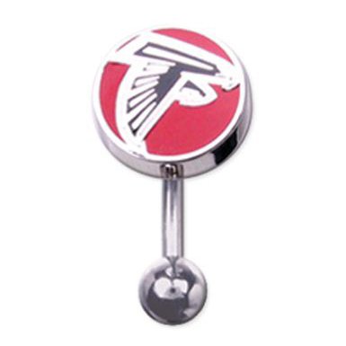 Atlanta Falcons 316L Stainless Steel Belly Ring - 14G - 3/8 Inch Bar Length - Sold Individually