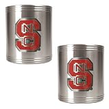 North Carolina State Wolfpack 2pc Stainless Steel Can Holder Set NCAA College Athletics