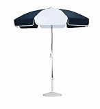 California Umbrella 7-1/2-Foot  Aluminum Patio Umbrella, Navy Blue and White