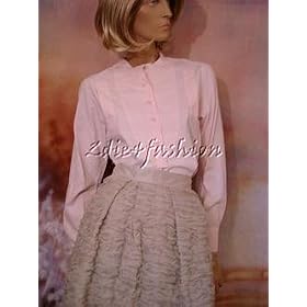 $805 New CHLOE Meringue Pink Cotton Bib Shirt Top 34 2