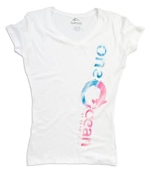 One Ocean Foil White V-Neck Junior Tee