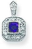 14K WG .60ctw Amethyst & Diamond Pendant Jewelry New