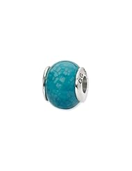 Sterling Silver Dark Blue Cracked Agate Stone Charm