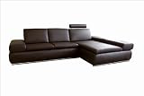 Daman Leather 2-pcs Sofa Set in Brown