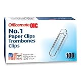 Gem Clips, Size 1, Standard, Non Skid, .034 Gauge, Silver (OIC99912) Category: Paper and Binder Clips