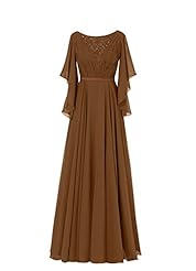 Chiffon Pleated  Beaded Mother-of-the-Bride Dress  With Ruffles