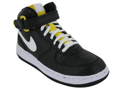 Nike Kids NIKE FORCE 1 MID (PS) BASKETBALL SHOES 13.5 (BLACK/WHITE/VARSITY MAIZE)