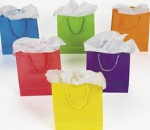 1 Dz Paper Gift Bags - Medium 9 Inch - 12 Bags Per Order -BRIGHT NEON SOLID