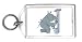 Keychain with mechanic, wrench, rhinoceros