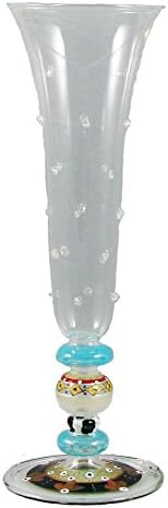 Set of 2 Mosaic Carnival Confetti Mouth Blown Hand Painted Textured Champagne Flutes