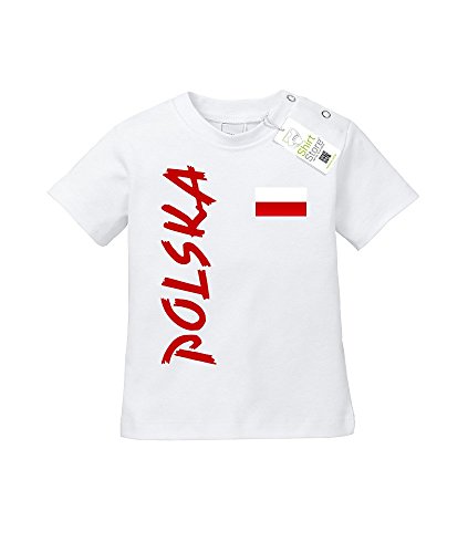 POLSKA FAHNE – POLEN – BABY – WEISS – T-SHIRT by Jayess-Baby Gr. 56/62
