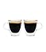 GROSCHE Turin Double Wall Glass Espresso Cups WITH HANDLES - Insulated Glass Cappucino Mugs - Clear Mug - Double Walled Latte Cup - Espresso Mugs (2.35 fl oz - Set of 2)