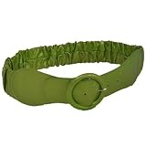 GREEN REPTILE TEXTURED STRETCH WIDE CINCH BELT