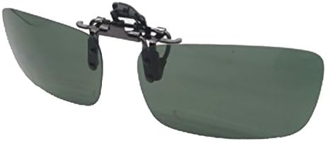 Wonderfulsight New Multi-colors Metal Polarized Clip-on Flip-up Sunglasses Driving,Travelling,Camping,Climbing, Fishing,Sporting and more (Dark Green(day))