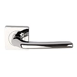 Designer ELECTRA Internal Door Handle Pair Lever on Square Rose in Chrome Passage by Excel Hardware 