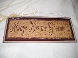 Large Always Kiss Me Goodnight Bedroom Sign Star Vine Country Decor Signs Art