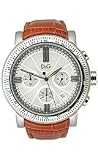 Dolce & Gabbana Genteel Chronograph Cognac Strap Silver-Tone Dial Men's Watch #DW0485