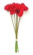 Pack of 6 Decorative Artificial Red Poppy Silk Flower Bouquets 20"