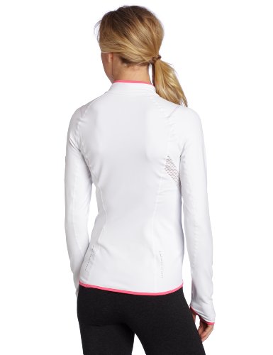 Gore Running Wear Women's Air Zip Shirt - White/ Hot Pink, Size 38 (Medium)