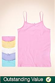 5 Pack Cotton Rich Assorted Cami Vests