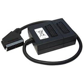 Scart Splitter 2 Way - Premium Quality / 21-pin Scart (Fully Wired) / Male to 2 x Female / Audio / Video / Adapter / Multiplier