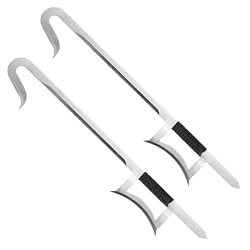 Chinese Hook Swords Set of 2 Silver