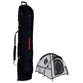 Burton Wheelie Condo 185 Padded Snowboard Travel Bag with 2 Person Tent, True Black