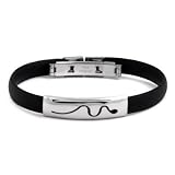 Black Rubber Steel Snake ID Bracelet