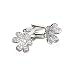 Gorgeous Diamond CZ Pave Silver Plated Flower Cufflinks with Gift Box