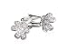 Gorgeous Diamond CZ Pave Silver Plated Flower Cufflinks with Presentation Box