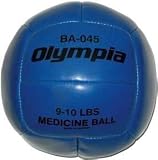 Synthetic Leather Medicine Ball - Blue, 9-10 lb - Equipment