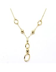 14k Yellow Gold 3.2 Grams Ultra Light Weight 1.75" Dangling Necklace, 18". Made in Italy