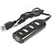 Kinobo USB 2.0 Hub 4-in-1 Schnittstellen, schwarz, 50cm Kabel - für Windows 7, Vista, XP