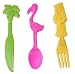 Festive Plastic Tropical Luau Eating Utensils, Set of 36