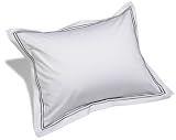 Pinzon Hotel Satin Stitch 400-Thread-Count Sateen Standard Sham, Silver Grey