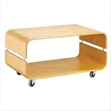 Adesso Contour Rolling Coffee Table, Walnut