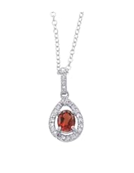 Alesandro Menegati Sterling Silver Necklace with Diamonds and Garnet